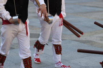 Basque folk dance in the street