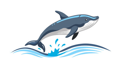 Majestic whale breaching ocean waves dolphin