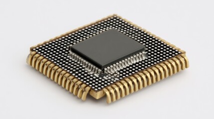 Computer processor chip closeup
