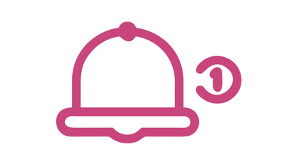 Pink bell with notification count alert symbol