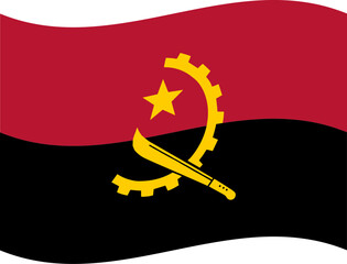 Angola waving flag illustrator of national  icon