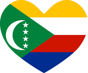 Comoros heart shaped icon flag illustrator national