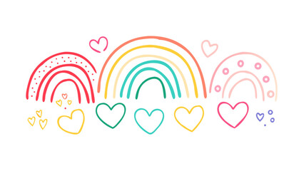 Playful Rainbows and Hearts colorful cute