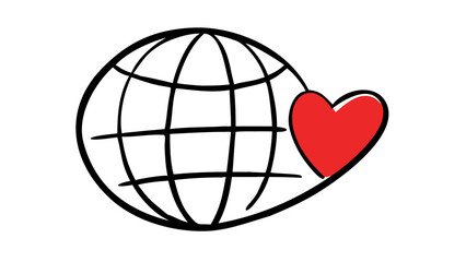 Red heart shape love symbol