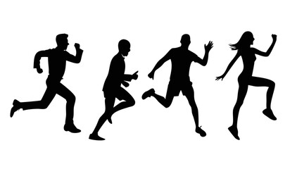 Runners in motion running athletes