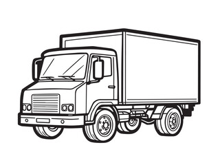 Clean Truck Line Drawing