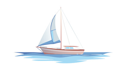 Sailboat on blue water sailing