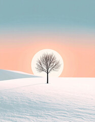 겨울 시즌, 겨울 자연 풍경을 그린 디자인 배경 - A design background depicting the winter season and winter nature scenery