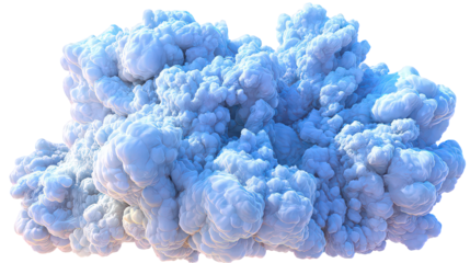 Fluffy Blue And White Cloud Vapor 3D Render