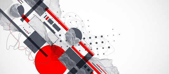 Abstract art wireframe background. Modern science or technology art elements. Surface illustration.