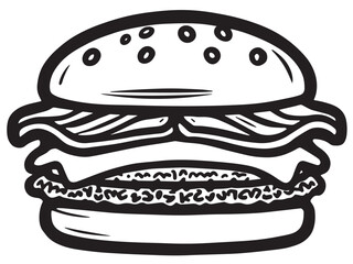 Baconator vector line art 