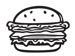 Baconator vector line art 