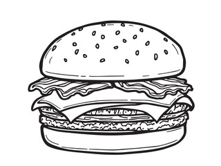 Baconator vector line art 