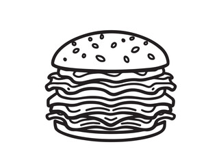 Baconator vector line art 