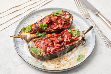 Stuffed eggplant with rice