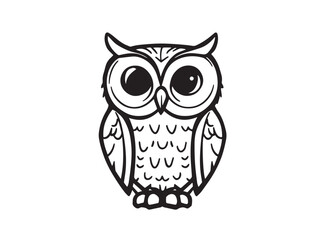 Barn Owl vector line art 