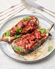 Stuffed eggplant with rice