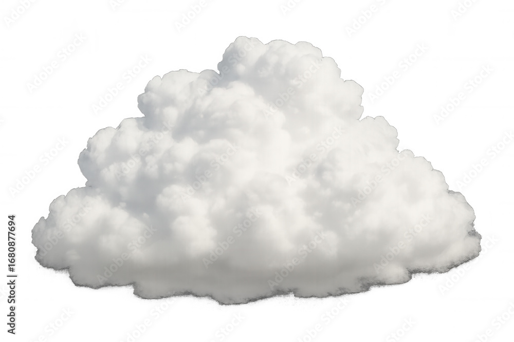 Poster fluffy white cloud is floating on a transparent background, perfect for adding a touch of realism to