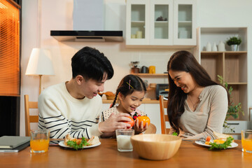 Family spending happy time together on vacation.
