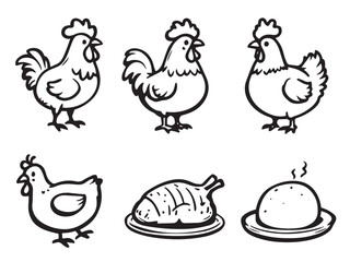 Chicken line art illustration