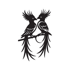 Cut bird slender crown illustration 