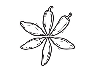 Naklejka premium chili pepper line art illustration