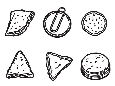 Corn chips line art illustration