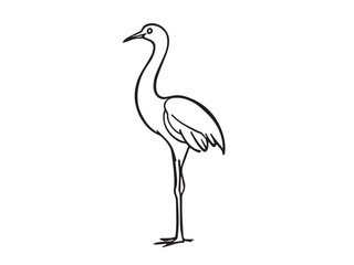 Crane line art illustration