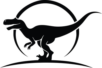 Velociraptor Dinosaur Animal Vector Logo in Black and White, Minimalist and Modern Design, Ideal for Wildlife Branding, Nature Illustration, and Unique Animal Identity

