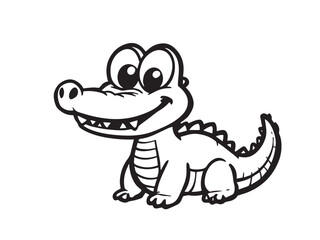 Crocodile line art illustration