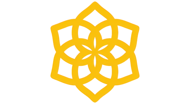 Golden Geometric Starburst Pattern on Transparent Background - Powered by Adobe