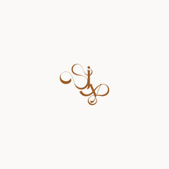 YJ letter luxury minimalist logo design wedding initial concept caligraphic style monogram