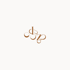 ZI letter luxury minimalist logo design wedding initial concept caligraphic style monogram
