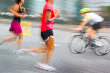 athlete runner on city street