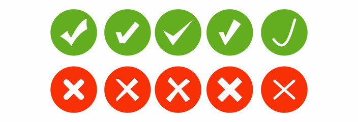 Check mark with cross. Yes or...