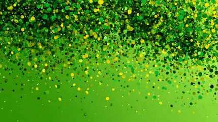 Abstract background with green confetti