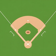 Green Baseball Field with Beige Diamond and White Lines