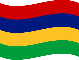 Mauritius waving flag illustrator of national  icon