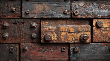 Wall made of old steel plates