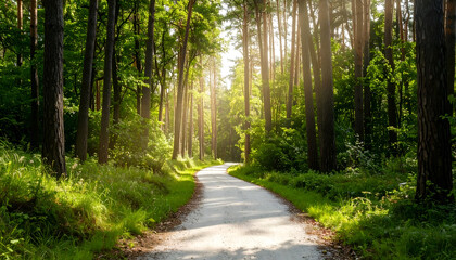 Obraz premium Sunlit forest path
