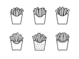 French fries line art illustration