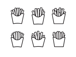 French fries line art illustration