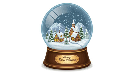 Classic Snow Globe with Winter Village Scene.