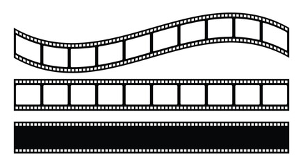 Fototapeta premium Film Strip Icon Set – Movie, Cinema, Photography, and Media Frame Vector Collection.