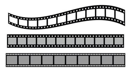 Film Strip Icon Set – Cinema and Photography Frame Vector Collection.