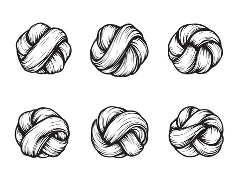 Garlic knots line art illustration