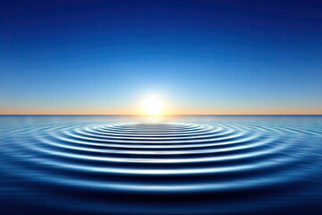 Tranquil sunrise over rippled water