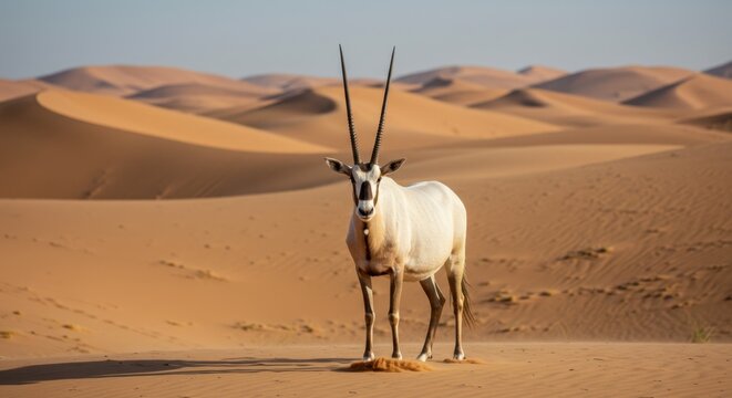 Arabian Oryx in the Majestic Desert