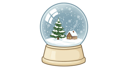 Snow Globe with House and Tree.