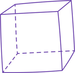 Geometric Cube Outline Drawing